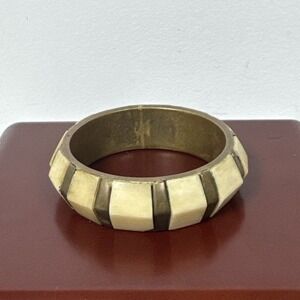 Vintage Boho Brass, Horn? Bracelet